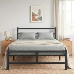 4ft6 Double Bed Frame, Metal Slat