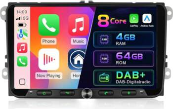 "Android" DAB autoradio ar ekrānu