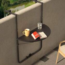 BAKAJI Outdoor Folding Railing Table Space