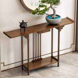 Bamboo Console Sofa Table, Narrow Long