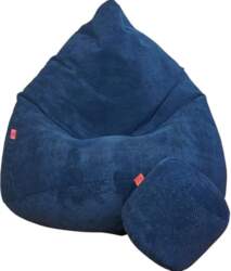Bean Bag with Stool, Navy Blue