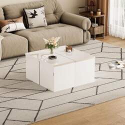BTM White DIY Coffee Table, High