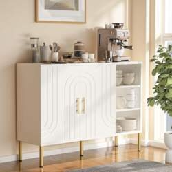 Buffet Cabinet, Versatile Sideboard with Curved