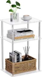 Clear Acrylic Side Table, 3 Tier