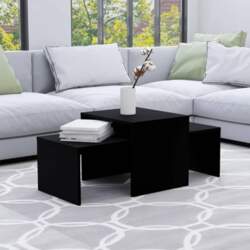 Coffee Table Set Black 100 x