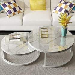 Coffee Table Set with Tempered Glass