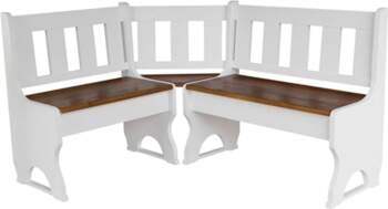 Corner Bench Solid Pine Eco White