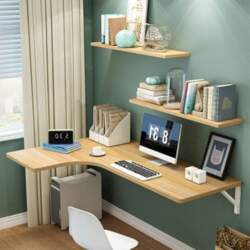Corner Folding Computer Desk Wall Mounted