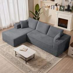 Corner Sofa L-Shape Modular Cord Couch