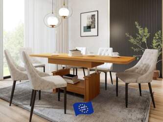 Designimpex DA-555 Coffee Table Alder Extendable