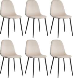 Dining Chairs Set of 6 Cream