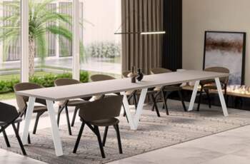 Endo-Moebel Lungo White Dining Table -