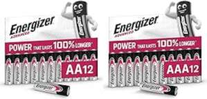 Energizer Advanced AA un AAA baterijas