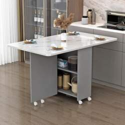 Extendable Folding Dining Table with Storage