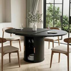 Extendable Round Dining Table 4-6 Seater