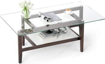 GIANTEX Glass Coffee Table, Modern Rectangular