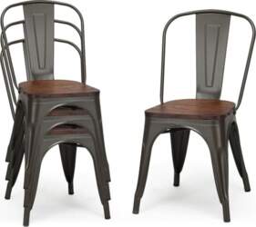 GIANTEX Set of 4 Stackable Dining