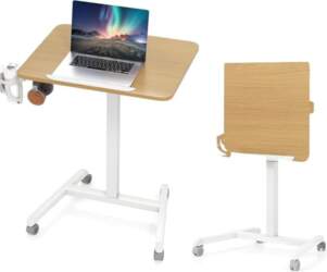 GIANTEX Side Table Height Adjustable, Mobile