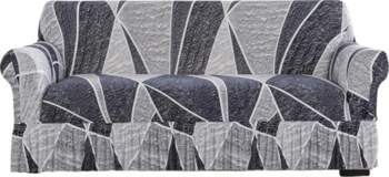 Grey Geometric Pattern Sofa Covers with
