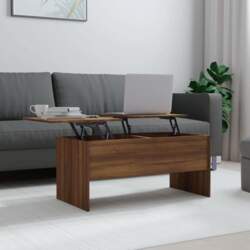 Height-adjustable coffee table made of wood