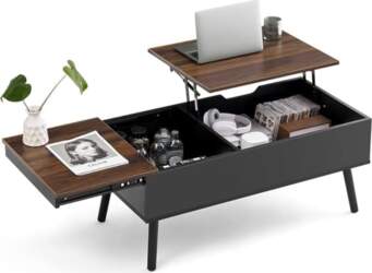 Height Adjustable Coffee Table with Storage