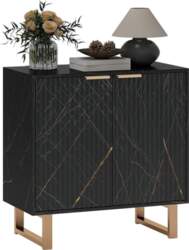 HOMCOM Sideboard Storage Cabinet, Marble Effect