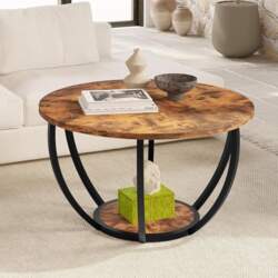 HOMERECOMMEND Round Coffee Table, Round Coffee