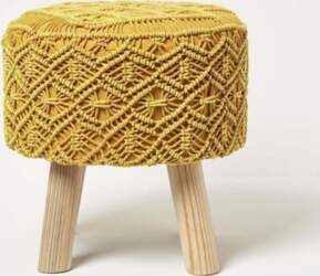 Homescapes Willow Boho Style Macrame Stool