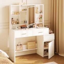 JUMMICO Dressing Table with LED Mirror