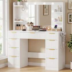 JUMMICO Large Dressing Table with Adjustable