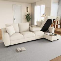 Large Corner Sofa with Storage Space