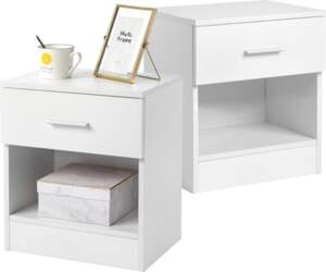 LEADZM Bedside Table Set of 2
