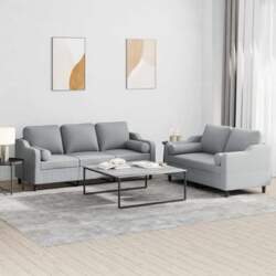 Light Grey 2/3 Seater Sofa Set