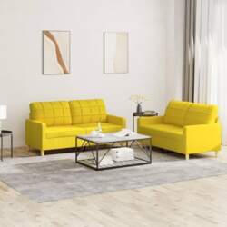 Light Yellow 2 Seater Sofa Set