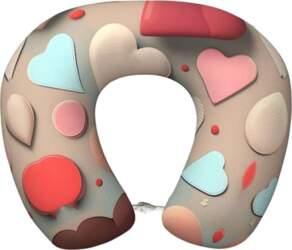 Love Pattern Memory Foam ceļojuma spilvens