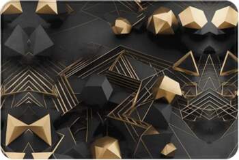 Melns un zelts Check Pattern Doormat