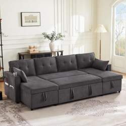 Merax Corner Sofa with Sleep Function