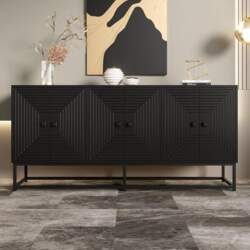 Merax Sideboard Matt Black with 3