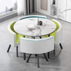 Modern 5-Piece Dining Table Set Faux