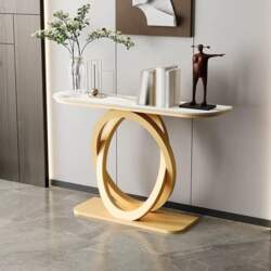 Modern Console Sofa Table with Geometric