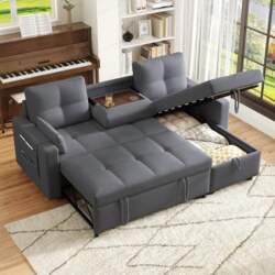 Modern L Sofa Modular Pull Out