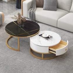 Modern Marble Coffee Table Set with