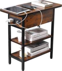 Modern Side Table with Charging Station