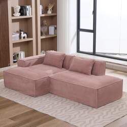 Modular Boneless Couch with Two Cushions