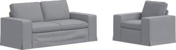 Modulares 2er Sofa Set Hellgrau 182x80x82