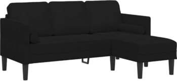 Modulares Ecksofa Schwarz mit Samtbezug, Polyester
