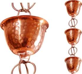 Monarch Rain Chains, 26558 Pure Copper
