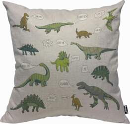 Mugod Green Grey Dinosaur Throw spilvens