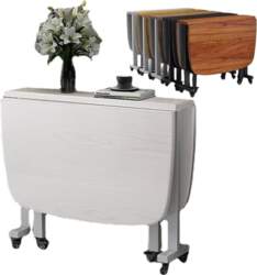 Multifunctional Folding Dining Table, Extendable Wooden