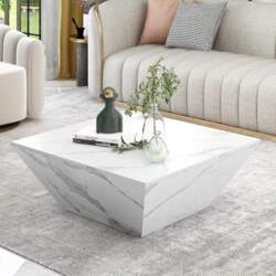 MURUL Modern Drum Coffee Table, Trapezoidal